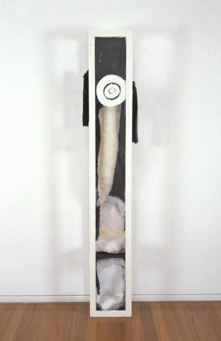 Kathy Temin Cream Dis-play   , 1995; perpex, wood, wax, synthetic fur, plastic; 200 x 60 x 60 cm; enquire