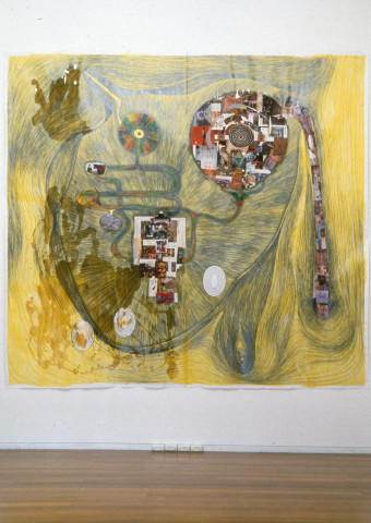 Dale Frank The Critics Bladder (Portrait of Paul Foss), 1992; mixed media on paper; 275 x 297 cm; enquire