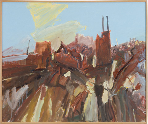 Kevin Connor The Road to Balmain (Sunny Winter's Morning), 1986; oil on Belgian linen; 153 x 183 cm; enquire