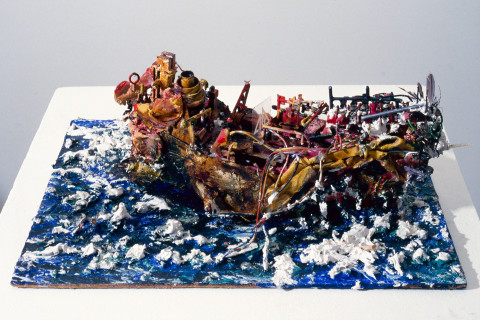 Victor Rubin The Don Juan, 1987; wood, metals, plastic, minerals, oil, acrylic and modelling paste; enquire