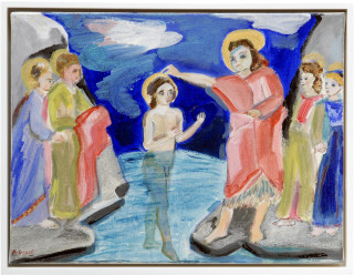 Angela Brennan John the Baptist, 2006; acrylic on canvas board; 30.5 x 40.5cm (unframed), 33 x 43cm (framed); enquire