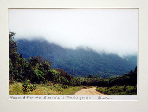 Destiny Deacon Postcard from the Bloomfield Track (1), 1998; colour laser print; 21 x 29.7 cm; Edition of 15; enquire