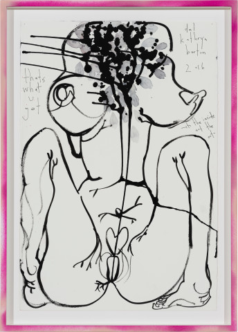 Del Kathryn Barton thats what u get - its the inside not the out, 2016; ink on paper, hand finished frame; 63.5 x 45.5 cm; more info; enquire