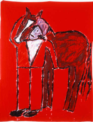 Jenny Watson The Simple Man (Passion), 1983; oil on fabric; 305 x 198 cm; enquire