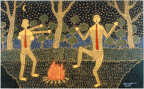 Robert Campbell Jnr Marbuck (Singing) Jedda, 1988; acrylic on canvas; 73 x 120 cm; enquire