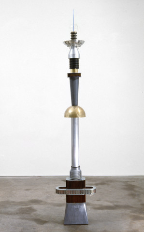 Robert Owen Night Companion, 1985; steel, lead, aluminium, plastic, brass & glass; 216 x 41 x 21 cm; enquire