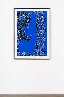 installation view; Dhambit Munuŋgurr Biranybirany, 2024; 3787-24; acrylic on paper; 112.5 x 77 cm; enquire