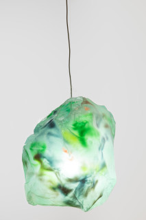 Mikala Dwyer Lamp Sculpture 4, 2024; PETG, acrylic paint, lightbulb, string; 70 x 50 x 60 cm; enquire