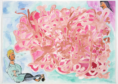 Gareth Sansom Love, 1989; watercolour and ink on paper; 56 x 76 cm; enquire