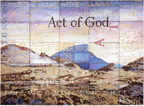 Imants Tillers Act of God, 2008; acrylic, gouache on 28 canvasboards nos. 83115 - 83142; 127 x 178 cm; enquire
