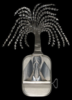 Fiona Hall Salix babylonica / Weeping willow, 1989-90; from the series Paradisus Terrestris; aluminium & tin; 25 x 12 x 3 cm; enquire