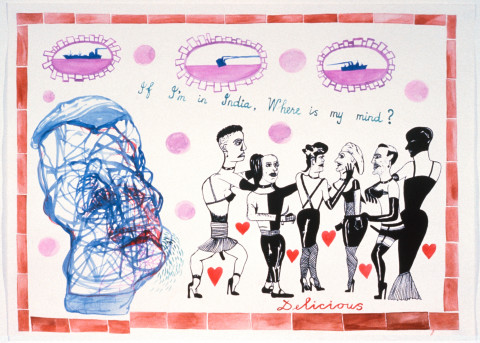 Gareth Sansom Delicious, 1989; watercolour and ink on paper; 56 x 76 cm; enquire