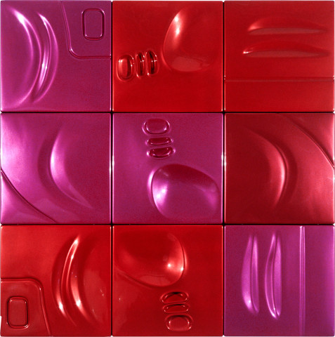 Patricia Piccinini Spunky, 2002; ABS plastic and automotive paint; 150 x 150 x 5 cm; 9 panels; enquire