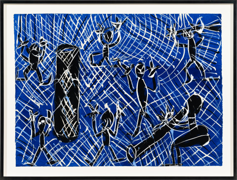 Dhambit Munuŋgurr Garma, 2025; 313-25; acrylic on paper; 78 x 106.5 cm; enquire