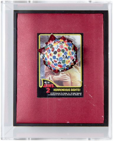 Rohan Wealleans Horrendous Sights!, 2014; paint and polystyrene on trading cards; 17 x 13.8 x 9 cm; enquire