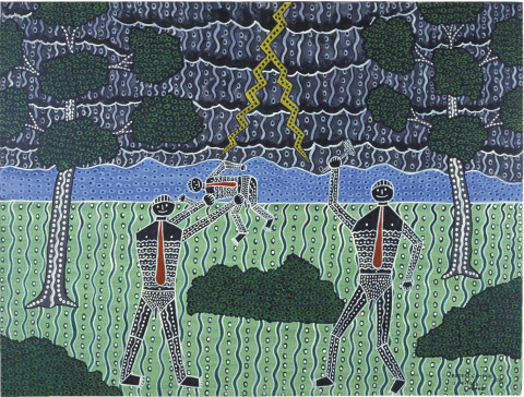 Robert Campbell Jnr Splitting the Storm, 1987; acrylic on canvas; 91 x 120 cm; enquire