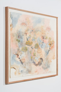 John Wolseley Great desert skink commune – basking mound, birthing pool and defecatorium, 2025; watercolour and graphite on paper; 118 x 154 cm; 134 x 169 cm (framed); enquire