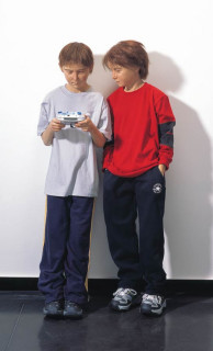 Patricia Piccinini Game Boys Advanced, 2002; silicone, polyurethane, clothing, human hair; variable; Edition of 3; Enquire