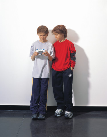 Patricia Piccinini Game Boys Advanced, 2002; silicone, polyurethane, clothing, human hair; variable; Edition of 3; enquire