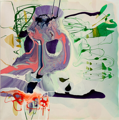 Dale Frank Araucaria Augustifolia Tobaccy Tony, 2011; varnish on canvas; 180 x 180 cm; enquire