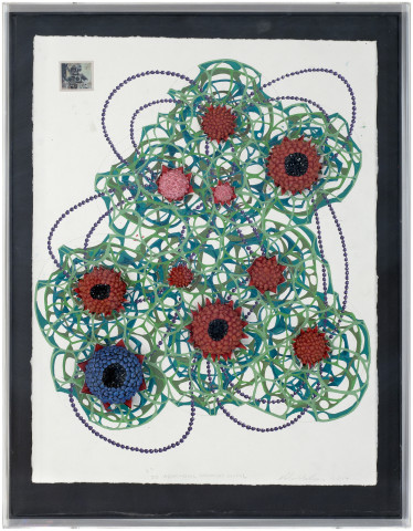 Rohan Wealleans 3d Aboriginal Painting Model, 2014; paint and polystrene on paper; 76 x 59 x 11.5 cm; enquire