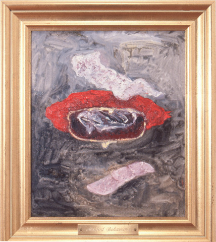 Fiona Hall Modified behaviour, 1996; oil on canvas; 39 x 34 cm; framed size; enquire