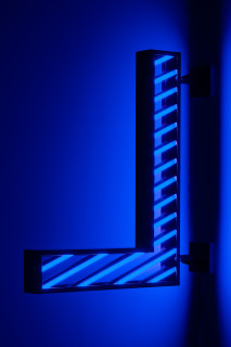 Callum Morton City Lights #1, 2026; steel, 2Pac polyurethane, lights; 90.5 x 79.5 x 12 cm; enquire
