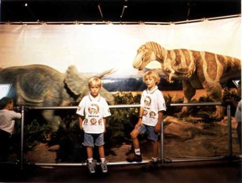 Anne Zahalka Australian Museum (boys and dinosaurs), 1998; type C photograph; 76 x 93 cm; Edition of 12; enquire