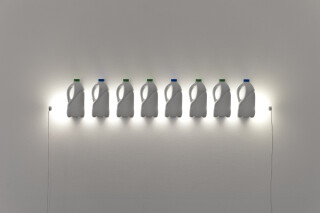 Bill Culbert Strait, 2013; fluorescent light, electric wire, plastic bottles; 26 x 152.5 x 9 cm; enquire