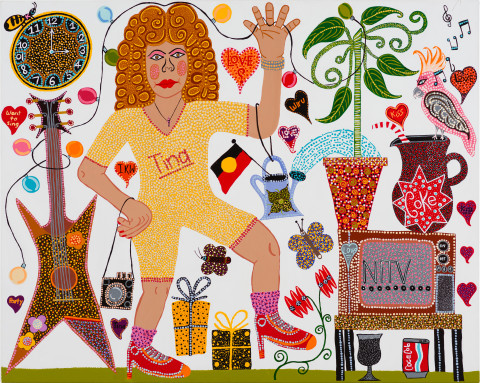 Kaylene Whiskey Tina Time, 2020; Acrylic on linen; 122 x 152 cm; more info; enquire