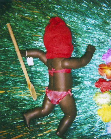 Destiny Deacon Escape - from the whacking spoon, 2007; Lightjet print from Polaroid original; 100 x 80 cm; Edition of 8 + 2 APs; enquire