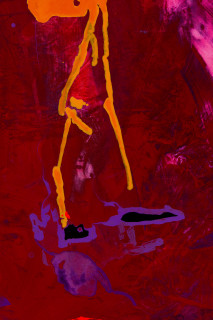 Tom Polo slow ghost (lelelelelegs) (detail), 2026; acylic and Flashe on polycotton; 182 x 138 cm; enquire