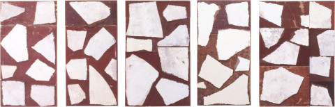 Rosalie Gascoigne Clouds I, 1992; Masonite on formboard; 124 x 391 cm; enquire