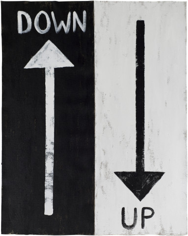 Nell DOWN to YOU is UP, 2018; acrylic paint on linen; 89.3 x 70.7 cm; enquire