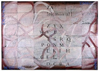 Imants Tillers Meander II, 2003; synthetic polymer paint, gouache on 36 canvasboards, nos.  73899 - 73934; 152.4 x 225 cm; enquire