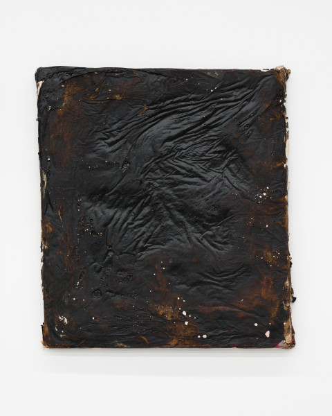 Kirtika Kain The Solar Line XXVII, 2020, Tar, plaster, rice paper, disused silk screen, 67 x 58 cm