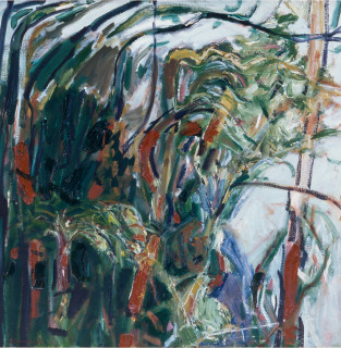 Kevin Connor Walking upside down in Ashton Park, 1984; oil on Belgian linen; 91 x 196 cm; enquire