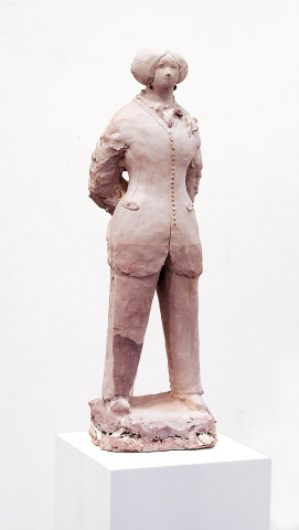 Linda Marrinon George Sand dressed as a man, 2006; from the series Exhibited in 'Stolen Ritual', 2006; tinted plaster; 71.5 x 25 x 18 cm; enquire
