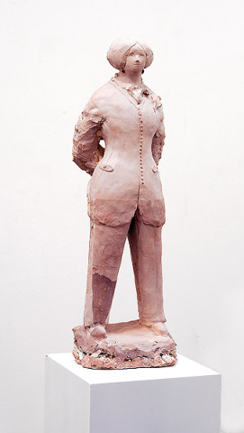 Linda Marrinon George Sand dressed as a man, 2006; from the series Exhibited in 'Stolen Ritual', 2006; tinted plaster; 71.5 x 25 x 18 cm; enquire