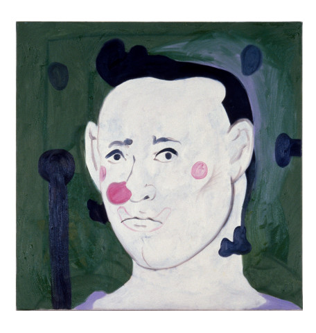 Linda Marrinon Clown With Green Background, 1990; oil on canvas; 71 x 71 cm; enquire