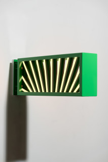 Callum Morton City Lights #4, 2026; steel, 2Pac polyurethane, lights; 30 x 83 x 15 cm; enquire