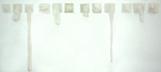 Kathy Temin White Problem, 1992; synthetic fur, canvas, stuffing, wire, masonite

; 63 x 693 cm; 11 pieces each 63 x 63 cm; enquire