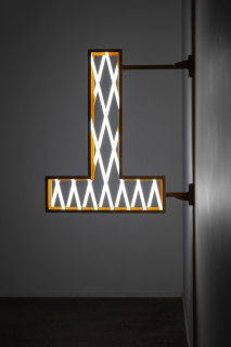 Callum Morton City Lights #6, 2026; steel, powder coating, lights; 94.5 x 84 x 15 cm; enquire