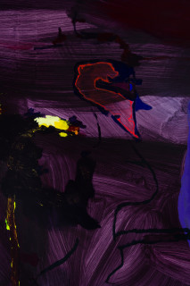 Tom Polo night garden (devour in the dark) (detail), 2026; acrylic Flashe on polycotton; 213 x 198 cm; enquire