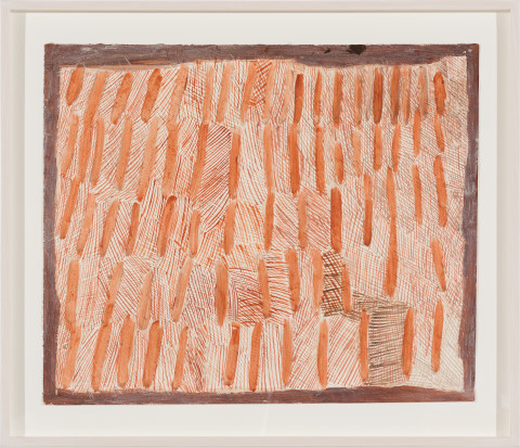Nyapanyapa Yunupiŋu Lines, 2017; 3276-17; earth pigments on paper; 69 x 80.5 cm; more info; enquire