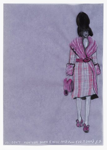 Jacqueline Fraser DON'T MENTION DEATH - Kill Joy, 2004; aquarelle on French calque paper; 30 x 21 cm; enquire
