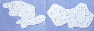 Tony Clark Organic Relief, 1993; acrylic on canvasboard; 60.9 x 182.8 cm; 4 panels; enquire