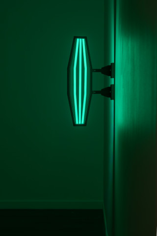 Callum Morton City Lights #10, 2026; steel, 2Pac polyurethane, lights; 70 x 35 x 12 cm; more info; enquire