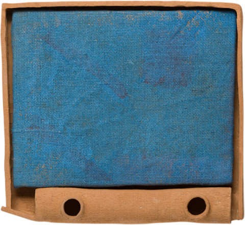 Jake Walker Untitled, 2014; acrylic on jute, artist's earthenware frame; 33.5 x 41 cm; enquire