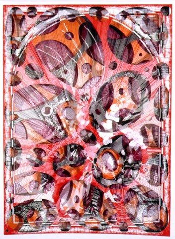Gary Carsley Reverse Meissen 1, 2002; from the series Trompe-L'Oeil - A Society 4 Beautification Project; Cut layered laser copy, pantone coated colour selection on oversized 250 gsm Neuseidler card; 50 x 43 x 7 cm; Edition of 20; enquire